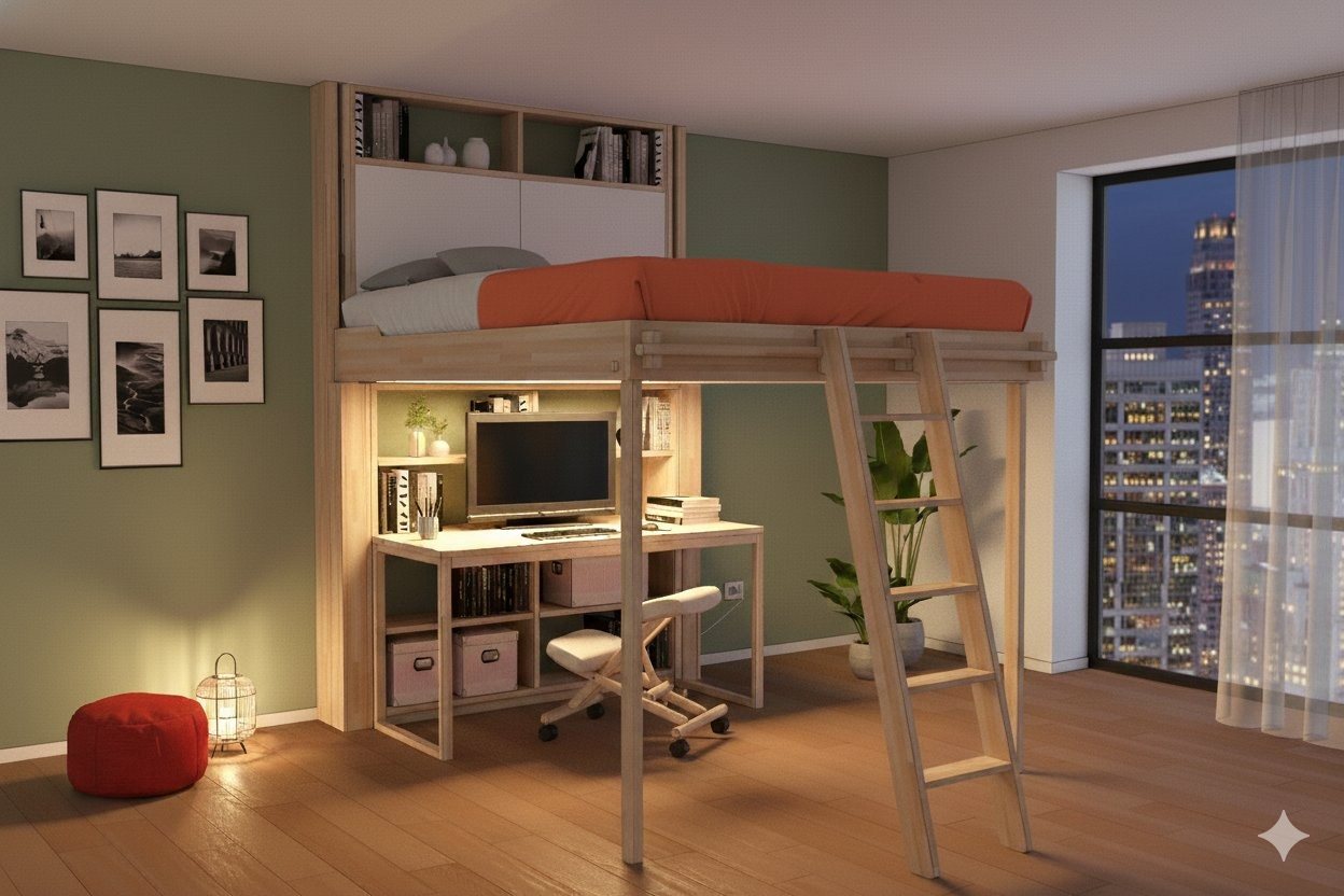 Nuvola bed lowered for the night above the study area